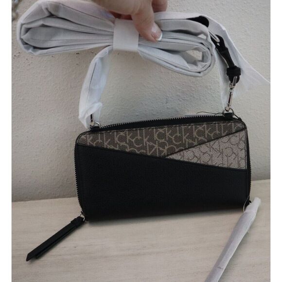 Calvin Klein H3JEYCV4 Women's Black Multi Zoe Zip Around Wallet/Crossbody - Picture 8 of 9